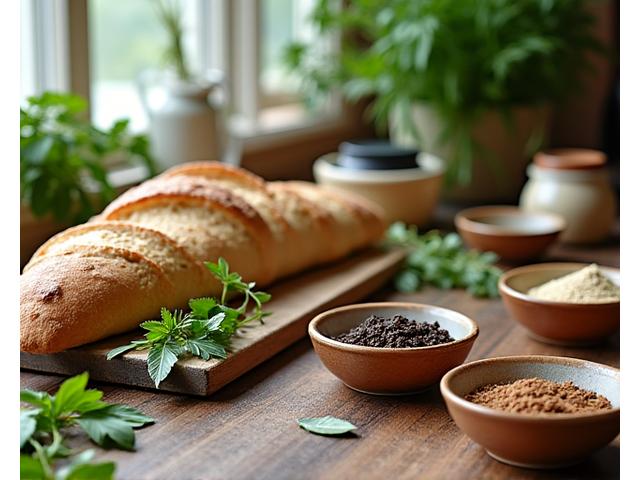 Artisanal kitchen setting with fresh ingredients