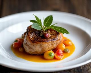 Artfully plated gourmet dish