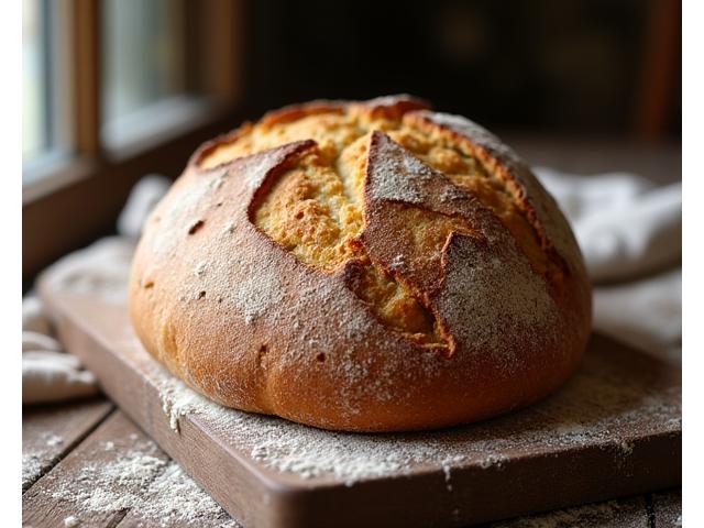 Cover of 'Rustic Baking' cookbook, featuring artisanal bread with a golden crust