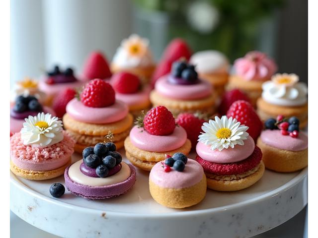Elegant dessert platter with various pastries and fruits, styled for a gourmet event